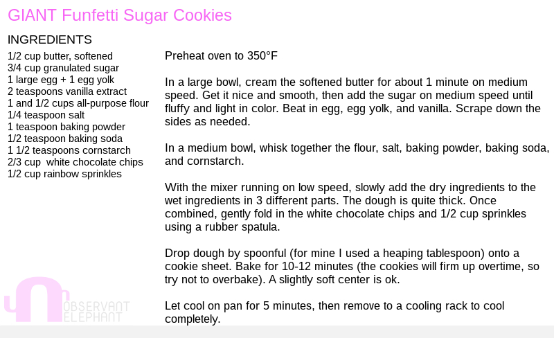 Giant Funfetti Sugar Cookies